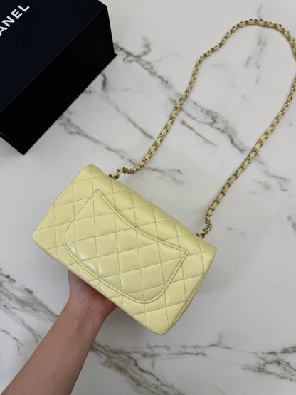 CHANEL Mini CF20 25S小雞黃 Lambskin