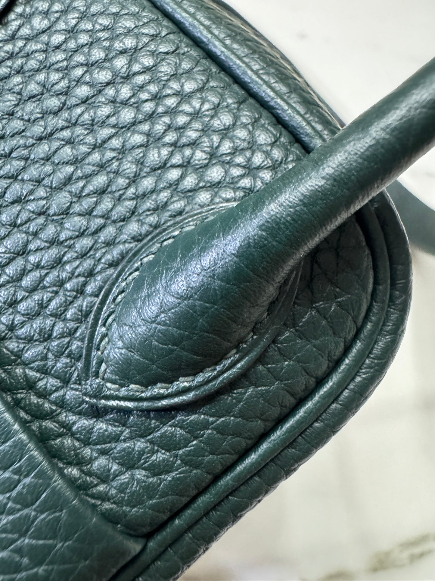 HERMES Mini Lindy II 深綠色 金扣 67 Vert Fonce TC GHW