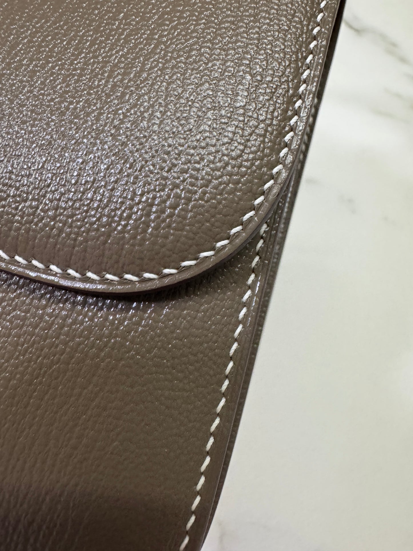 HERMES Mini Constance 大象灰山羊皮 金扣 Etoupe GHW