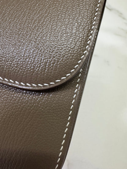 HERMES Mini Constance 大象灰山羊皮 金扣 Etoupe GHW