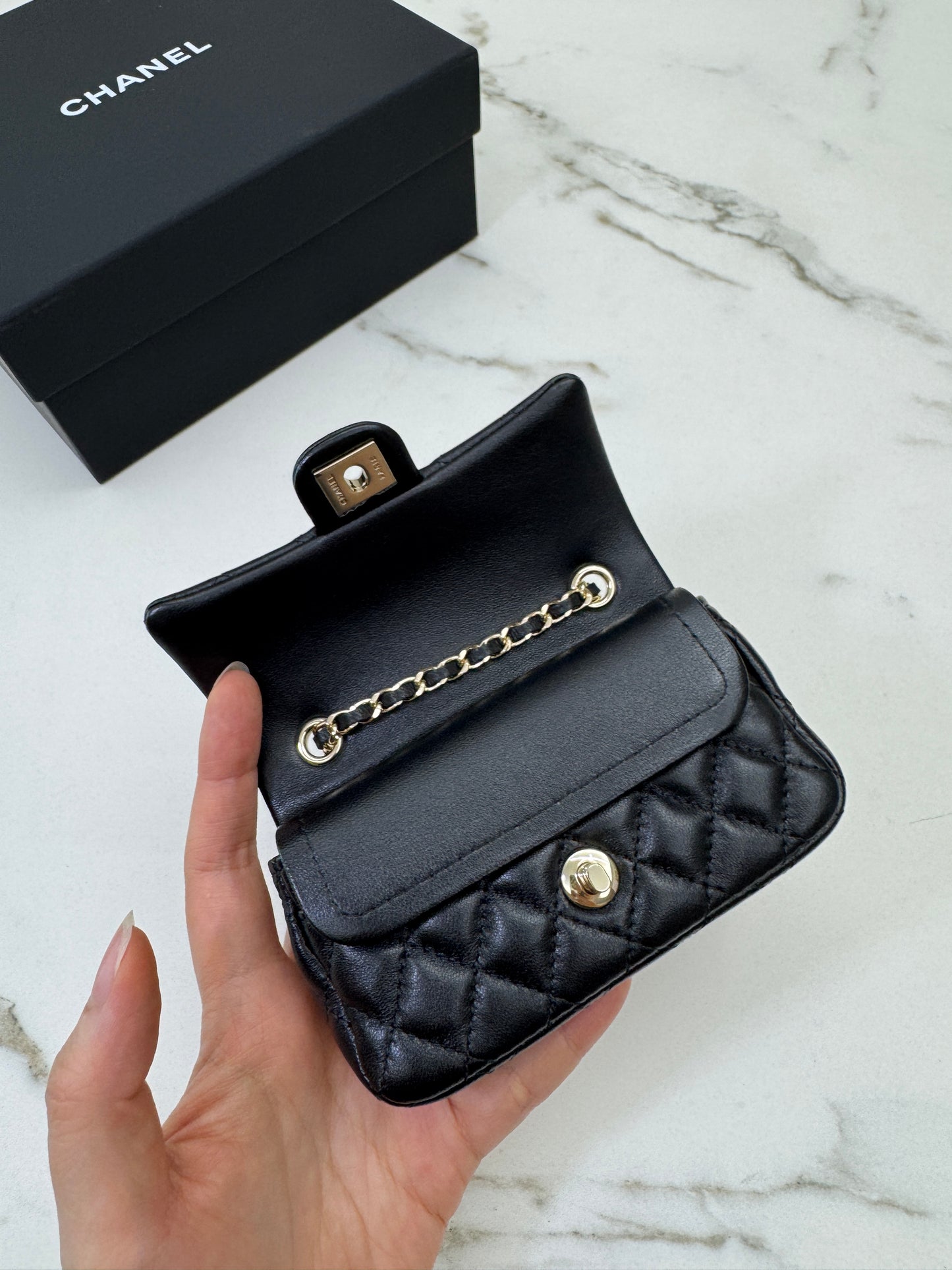 CHANEL 迷你CF包掛 黑色