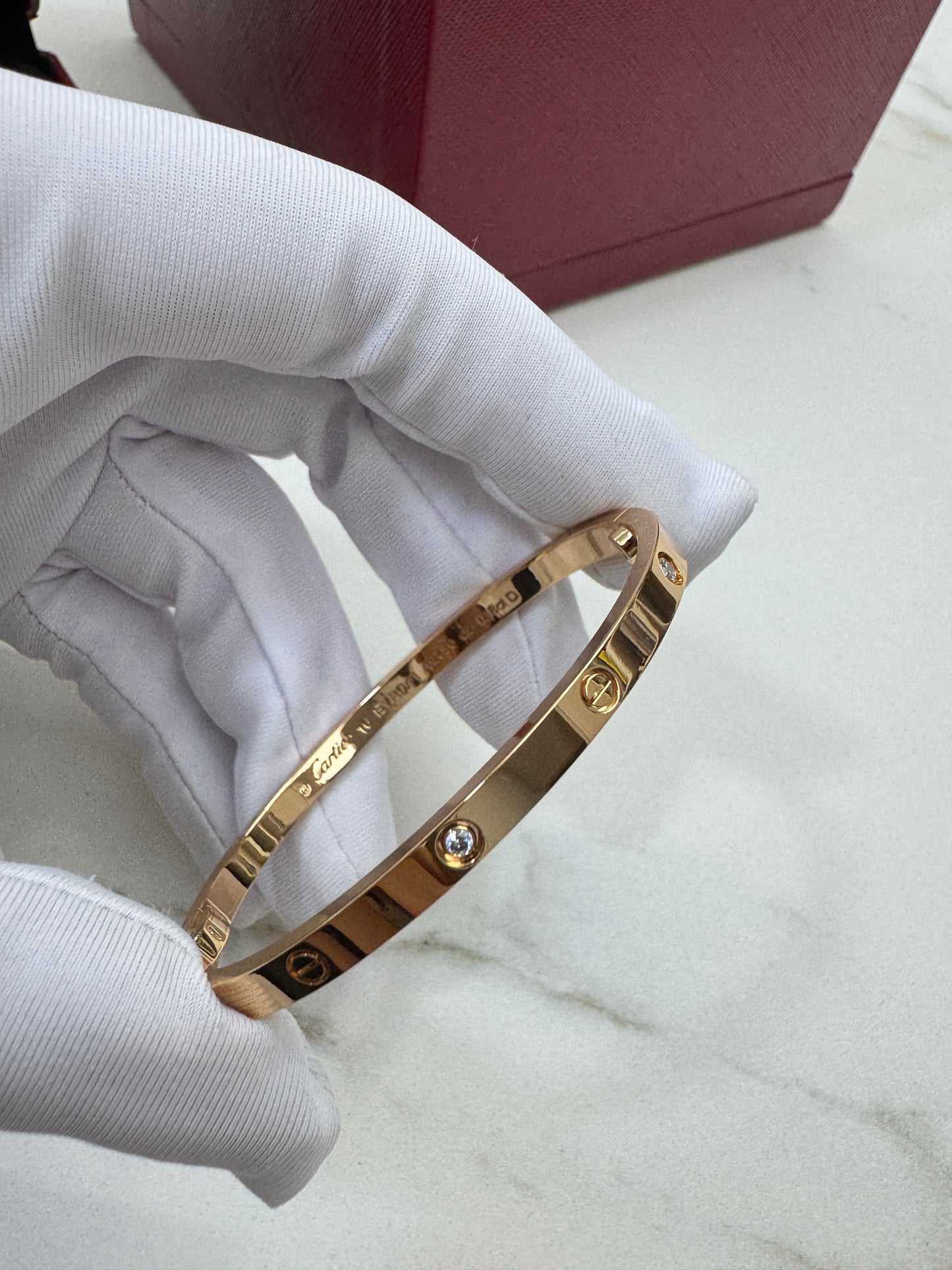 CARTIER Love Bracelet Small Rose Gold with Diamonds