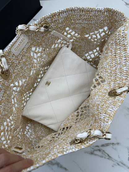 CHANEL 24M Coco Beach 草編沙灘包 Large