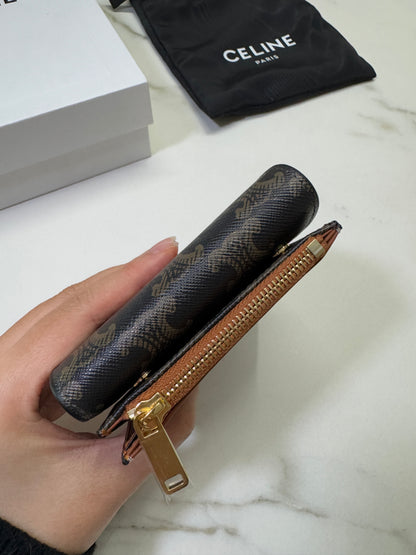 CELINE 兩件套三摺錢包 可拆式拉鍊零錢包