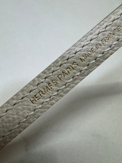 HERMES Mini Kelly II 奶昔白金扣 Epsom Craie GHW
