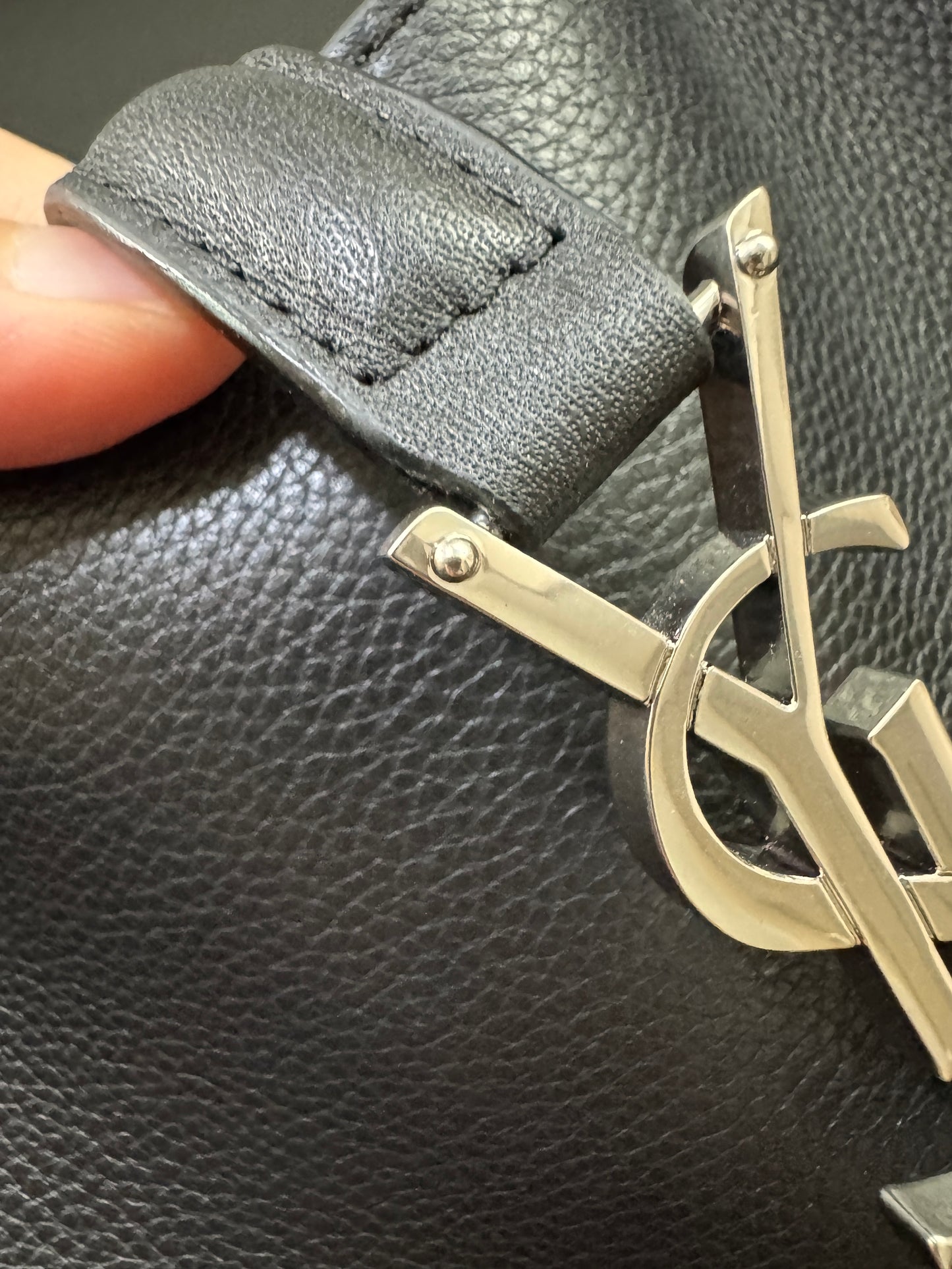YSL LE 5 A 7 Hobo 黑銀 Large