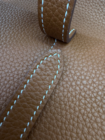 HERMES Halzan 25 金棕色金扣 TC Gold GHW