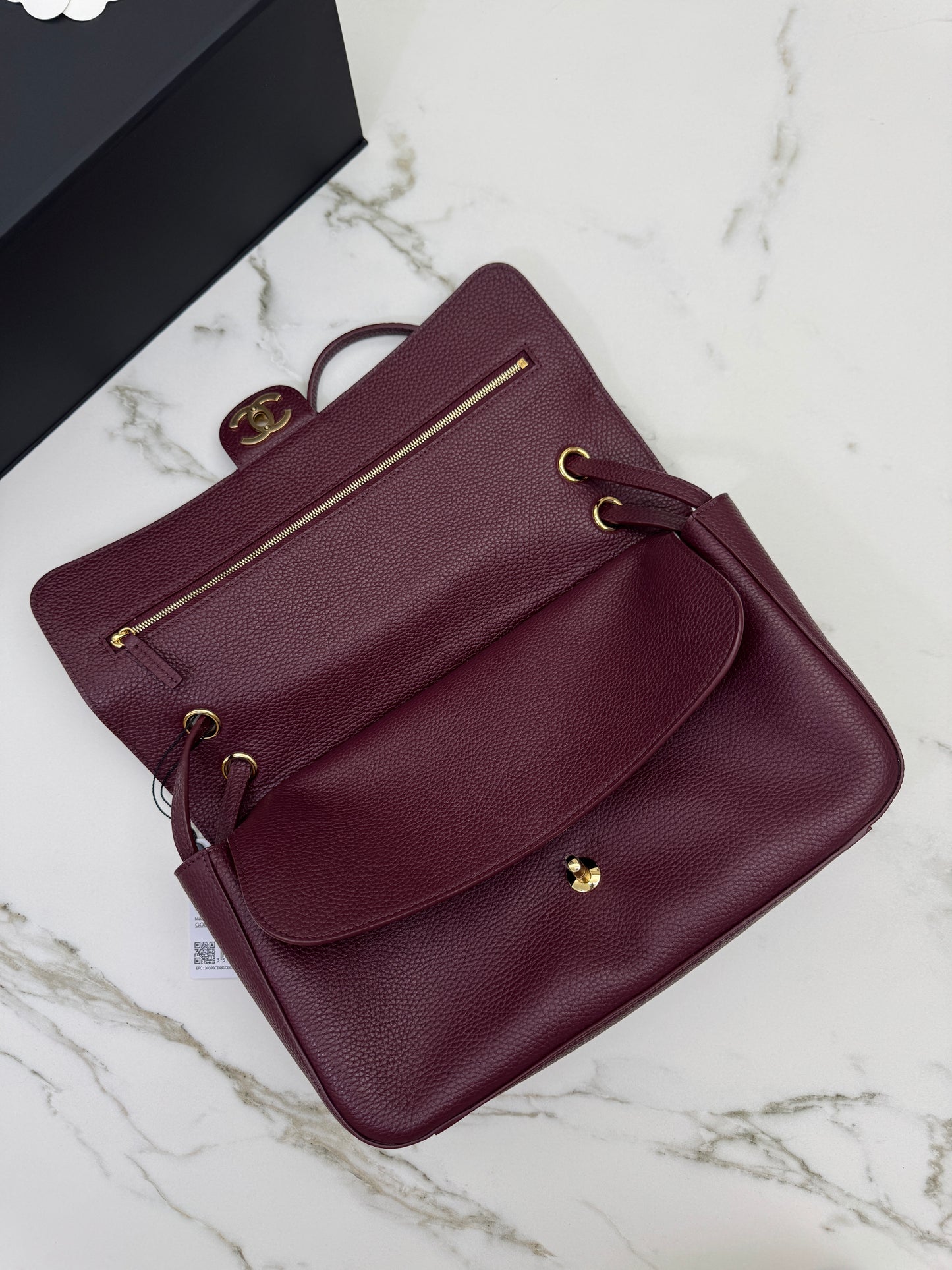 CHANEL 26S Maxi Flap Bag Small 酒紅色金扣 Burgundy GHW