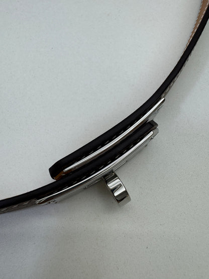 HERMES Kelly Belt 大象灰銀扣（手縫蠟線）