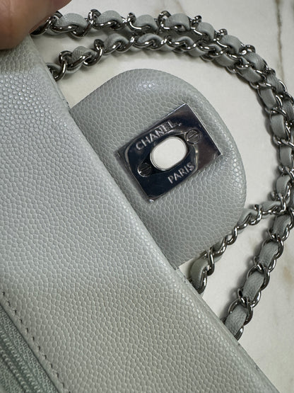 CHANEL CF23 冰川藍銀扣 Caviar 24P