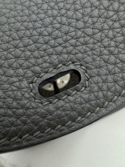 HERMES Mini Lindy 積雨雲灰銀扣 0L Gris Meyer PHW