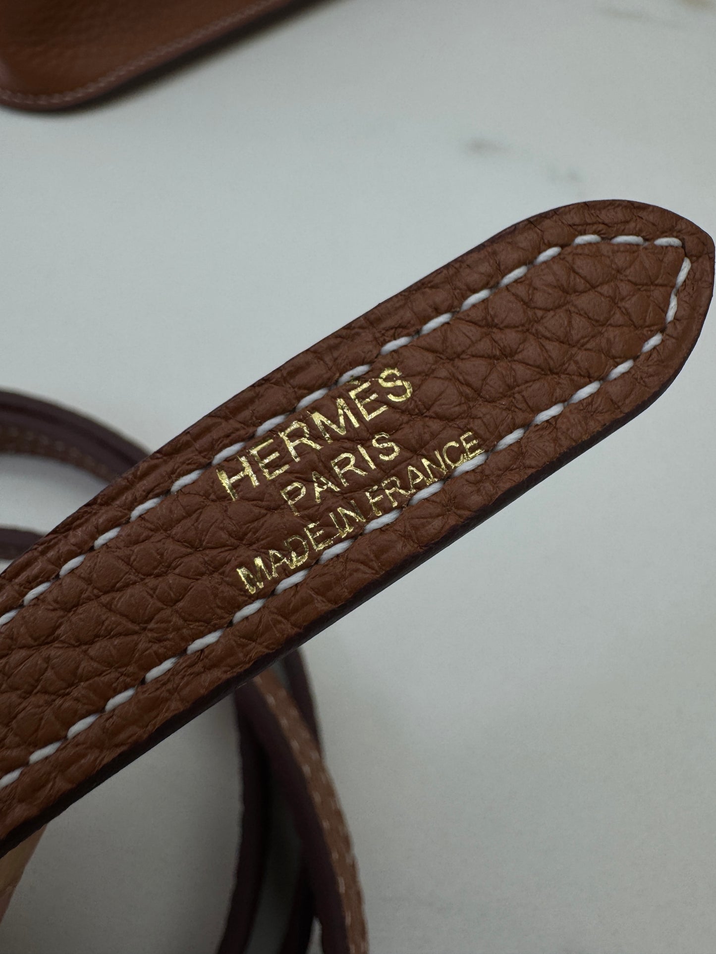 HERMES Halzan 25 金棕色金扣 TC Gold GHW