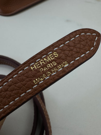 HERMES Halzan 25 金棕色金扣 TC Gold GHW