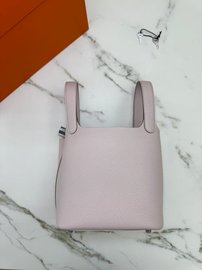 HERMES Picotin Lock 18 夢幻紫銀扣 TC Mauve Pale PHW