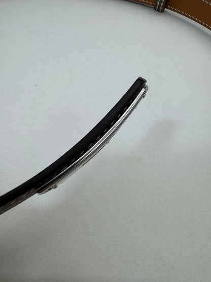HERMES Kelly Belt 大象灰銀扣（手縫蠟線）