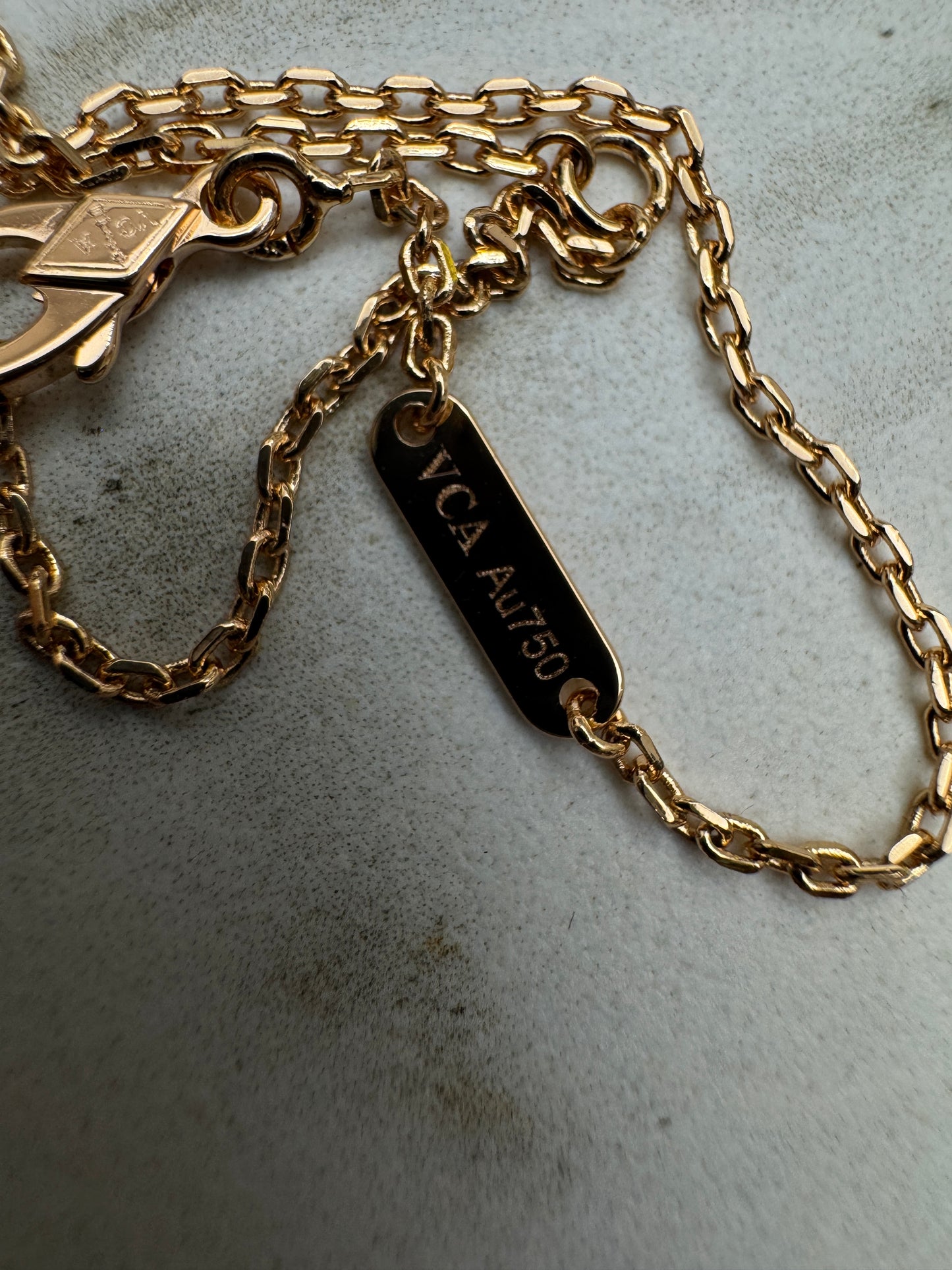 VCA Vintage Alhambra Necklace 滿鑽玫瑰金項鏈