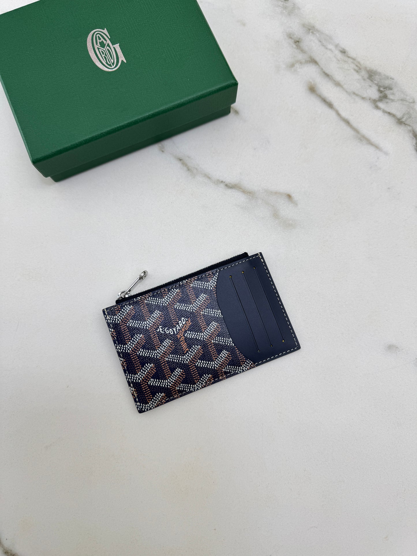 GOYARD Bourbon Zipped Cardholder 海軍藍