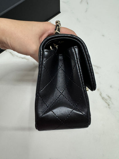 CHANEL CF20 羊皮 黑色淡金扣