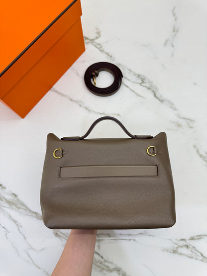 HERMES Mini 2424 大象灰金扣 Evercolor Etoupe GHW