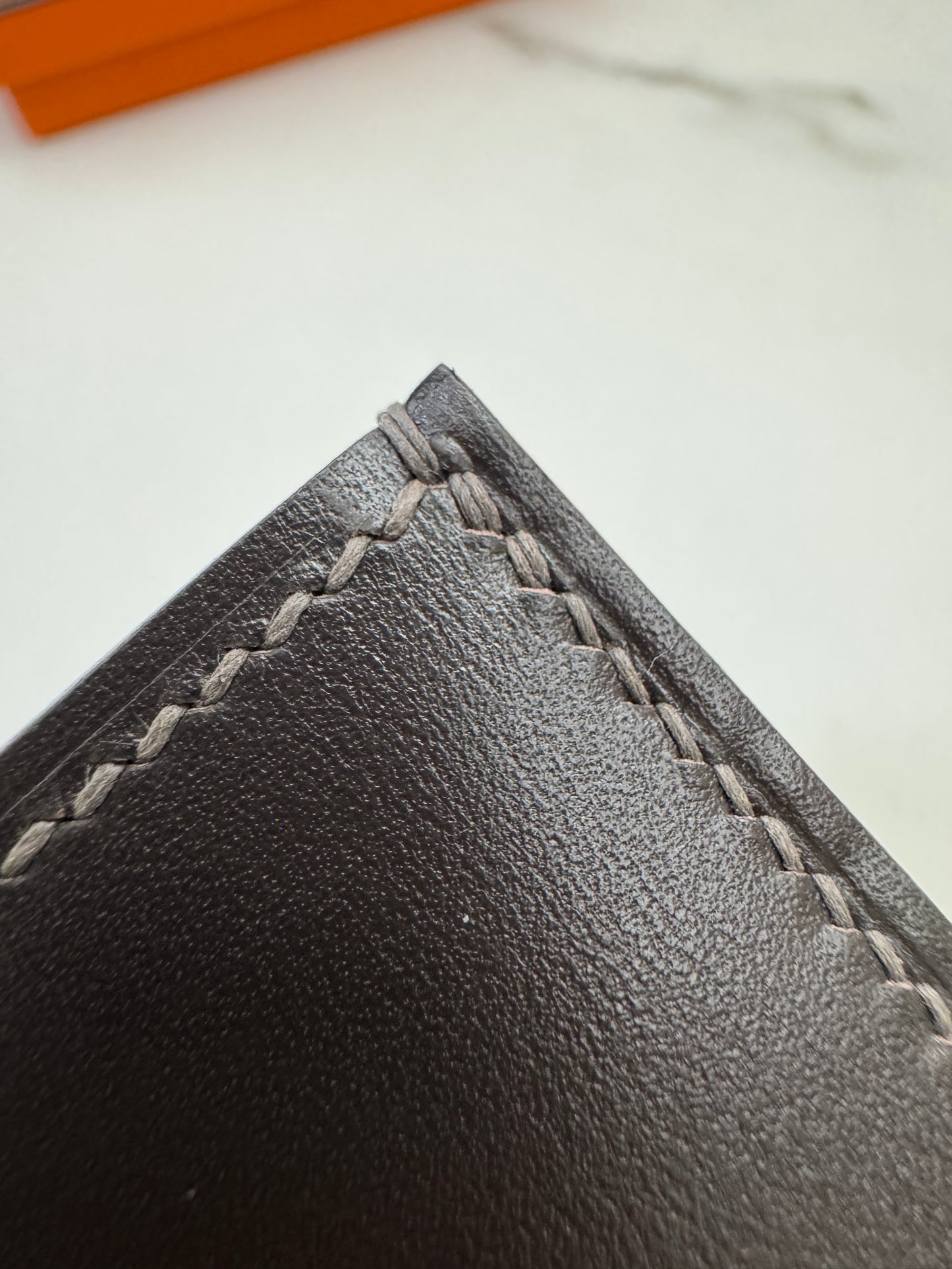 HERMES Bearn Compact Wallet 烏木色Box皮 Ebene GHW