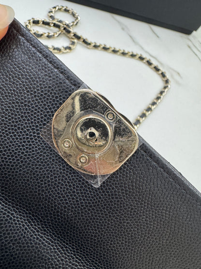 CHANEL 25S Kelly 橫版手機包 黑色