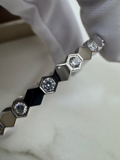 CHAUMET Bee My Love 半鑽白金色手鐲