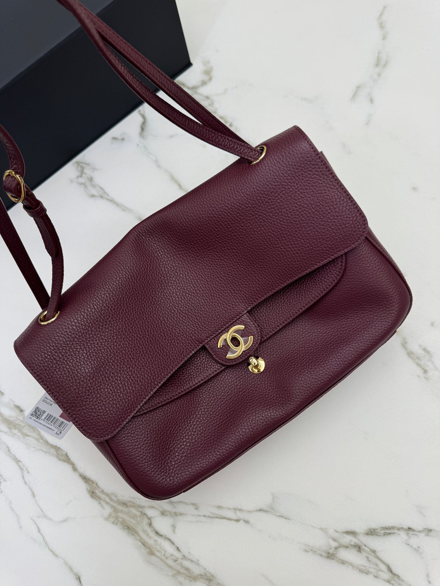 CHANEL 26S Maxi Flap Bag Small 酒紅色金扣 Burgundy GHW