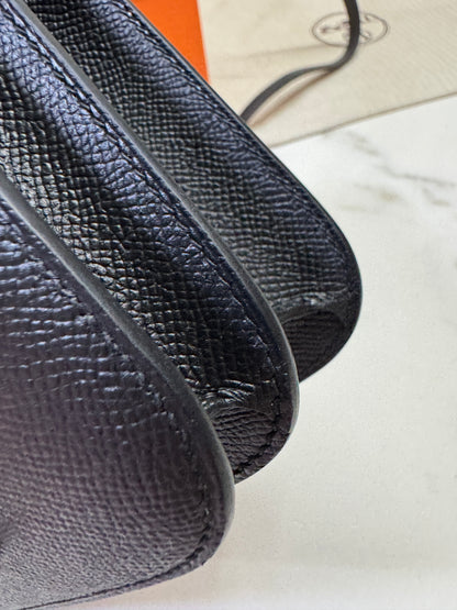 HERMES Mini Constance 新版 附鏡子 黑銀 Epsom PHW