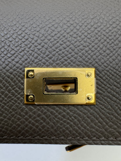 HERMES Kelly to-go 錫器灰金扣 Epsom