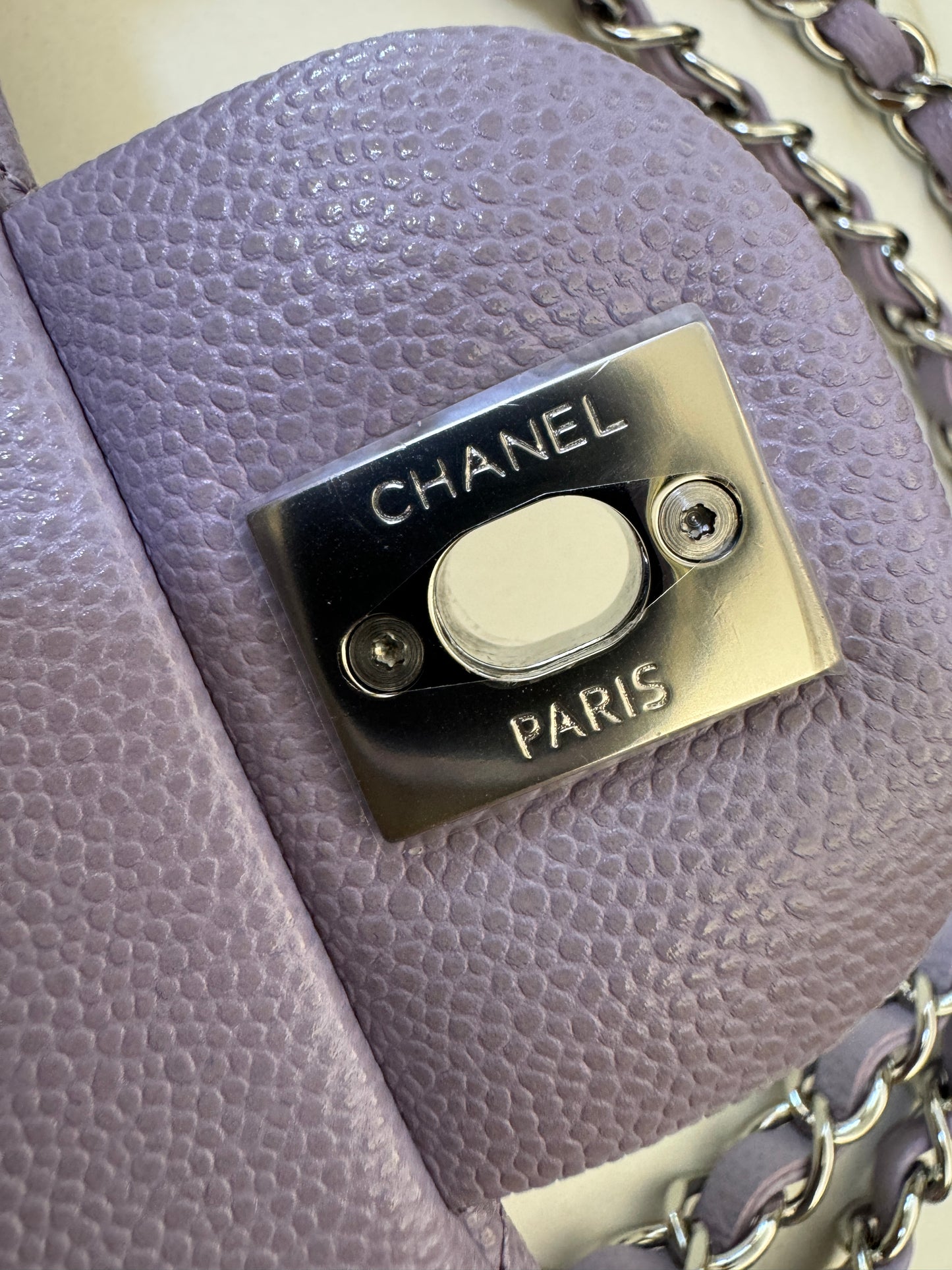 CHANEL CF23 24P星黛露紫 牛皮 銀扣