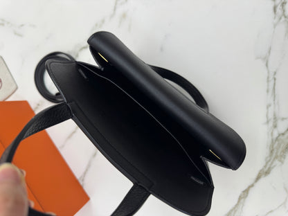 HERMES Halzan 25 黑金 Noir TC GHW