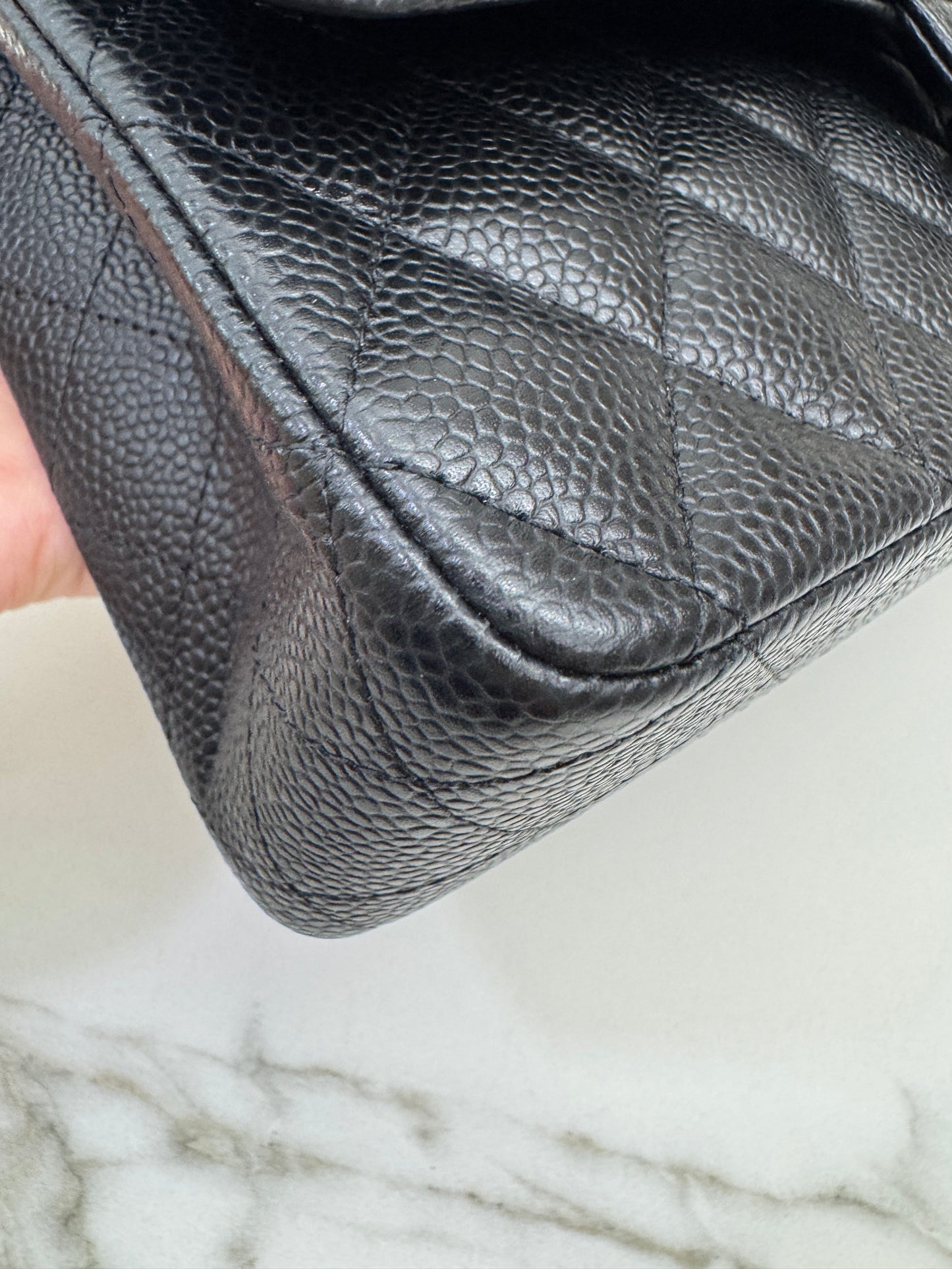 CHANEL CF25 Medium 黑銀牛
