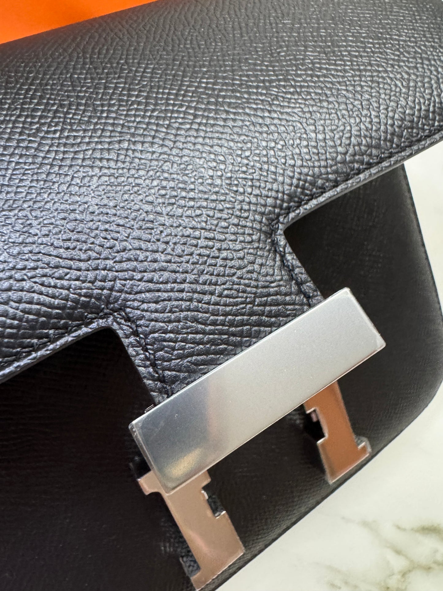 HERMES Mini Constance 新版 附鏡子 黑銀 Epsom PHW
