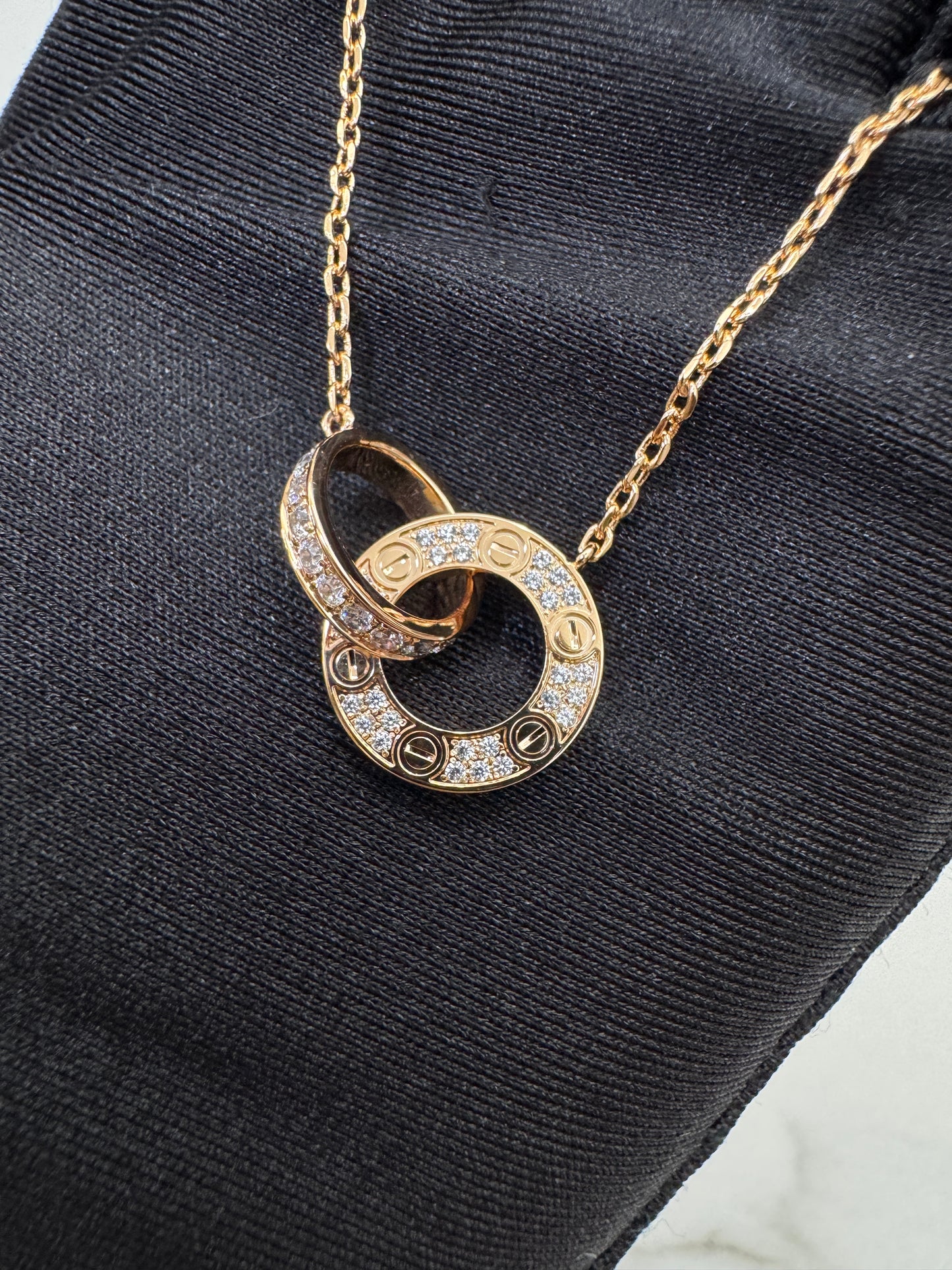 CARTIER Love Necklace 滿天星玫瑰金色
