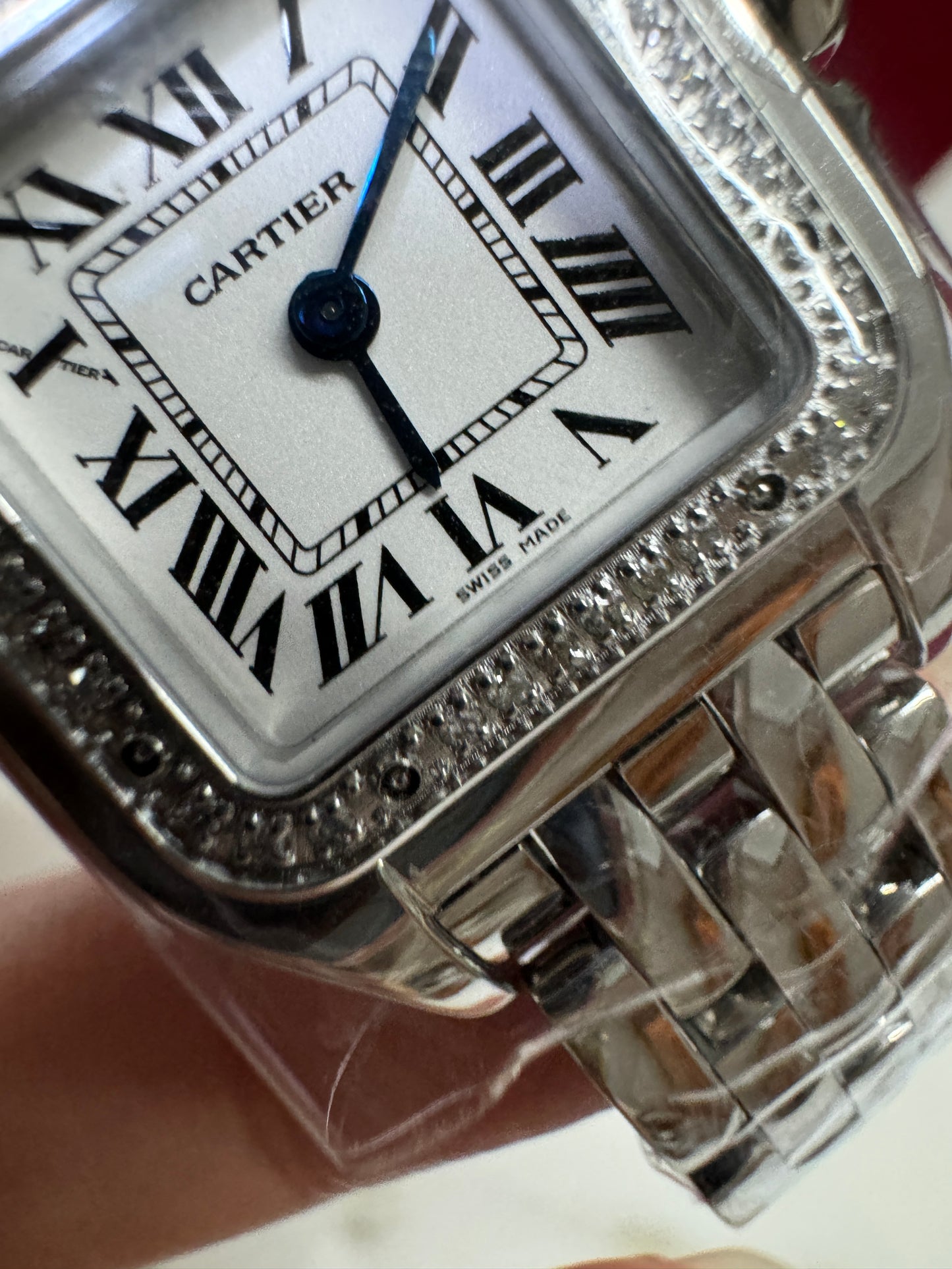 CARTIER 獵豹中號 天然真鑽 銀色