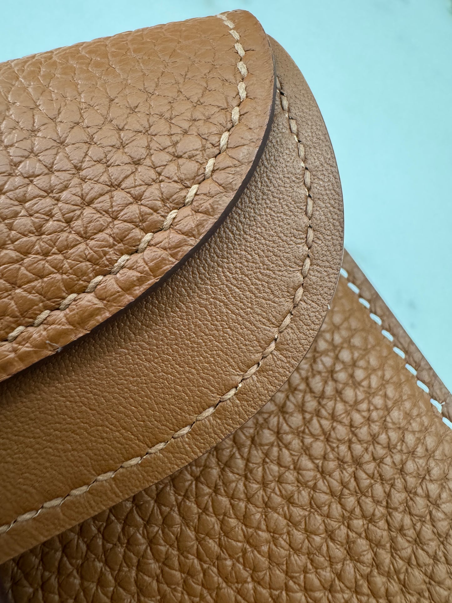 HERMES Halzan 25 金棕色金扣 TC Gold GHW