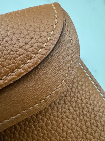 HERMES Halzan 25 金棕色金扣 TC Gold GHW