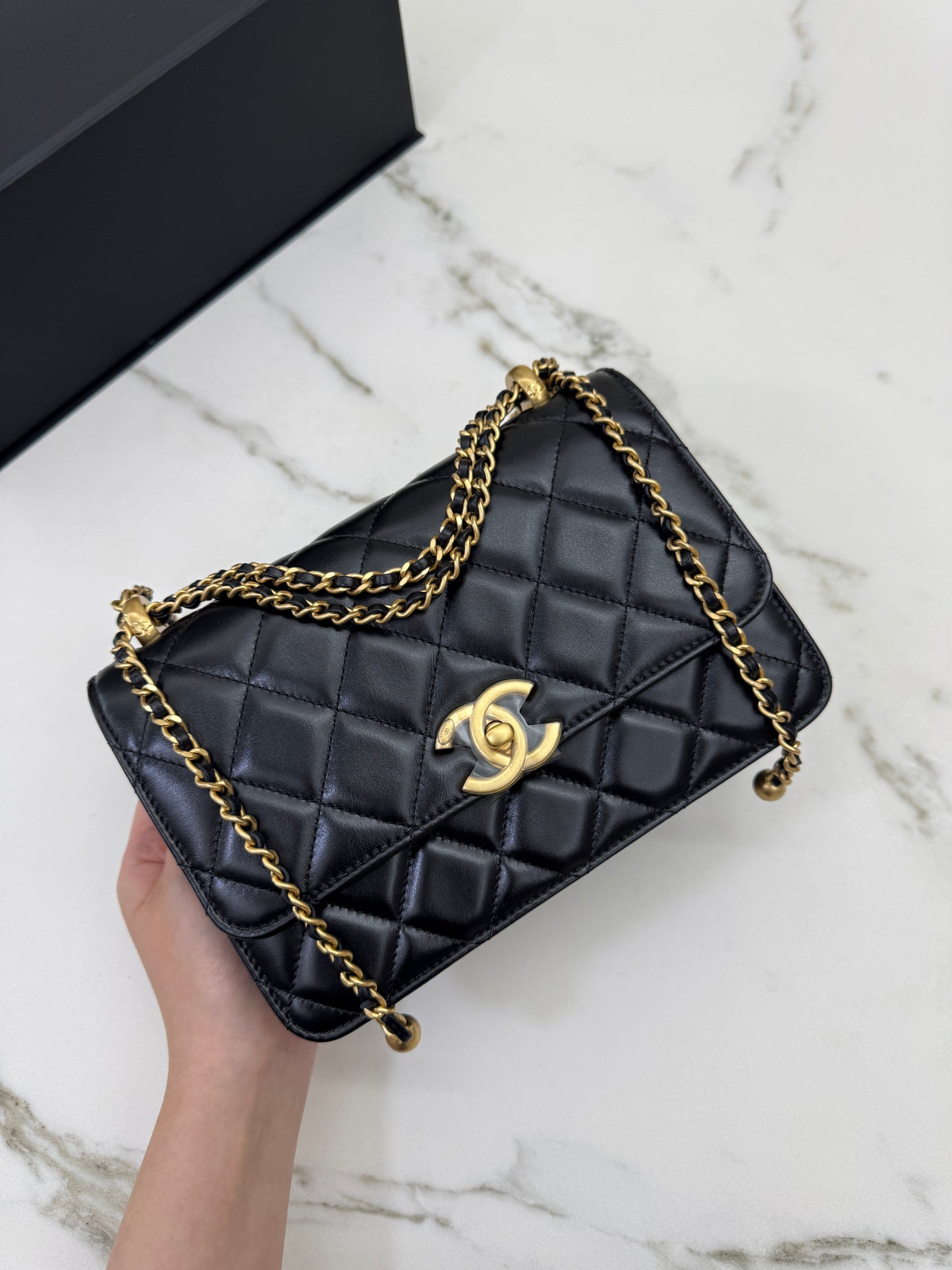 CHANEL 24C雙金珠中號22cm