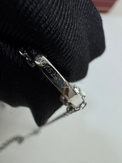 CARTIER Love 雙層小圓餅項鏈 白金色