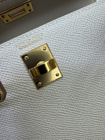 HERMES Mini Kelly II 奶昔白金扣 Epsom GHW