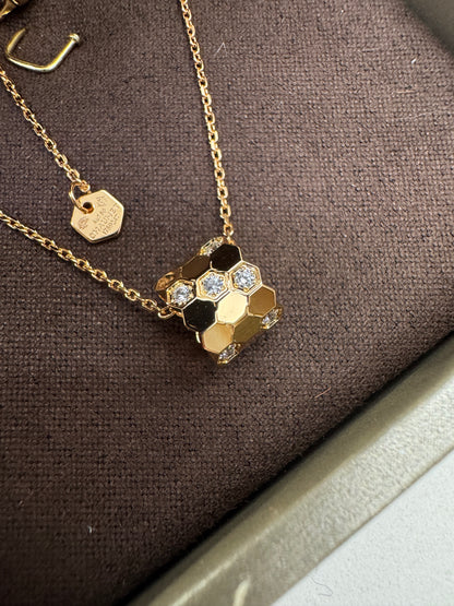 CHAUMET Bee My Love 玫瑰金筒形項鏈