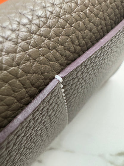 HERMES Halzan 25 大象灰金扣