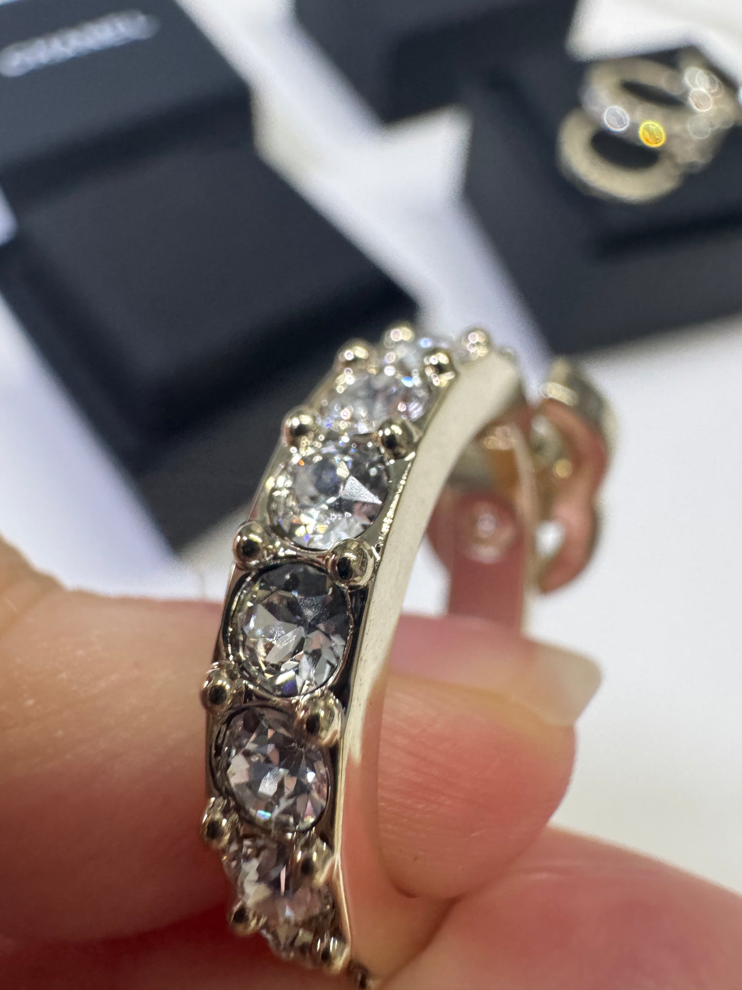 CHANEL 25P 三件套淺金色戒指