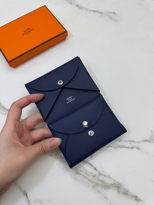 HERMES Calvi Duo 海軍藍 7U Navy Epsom