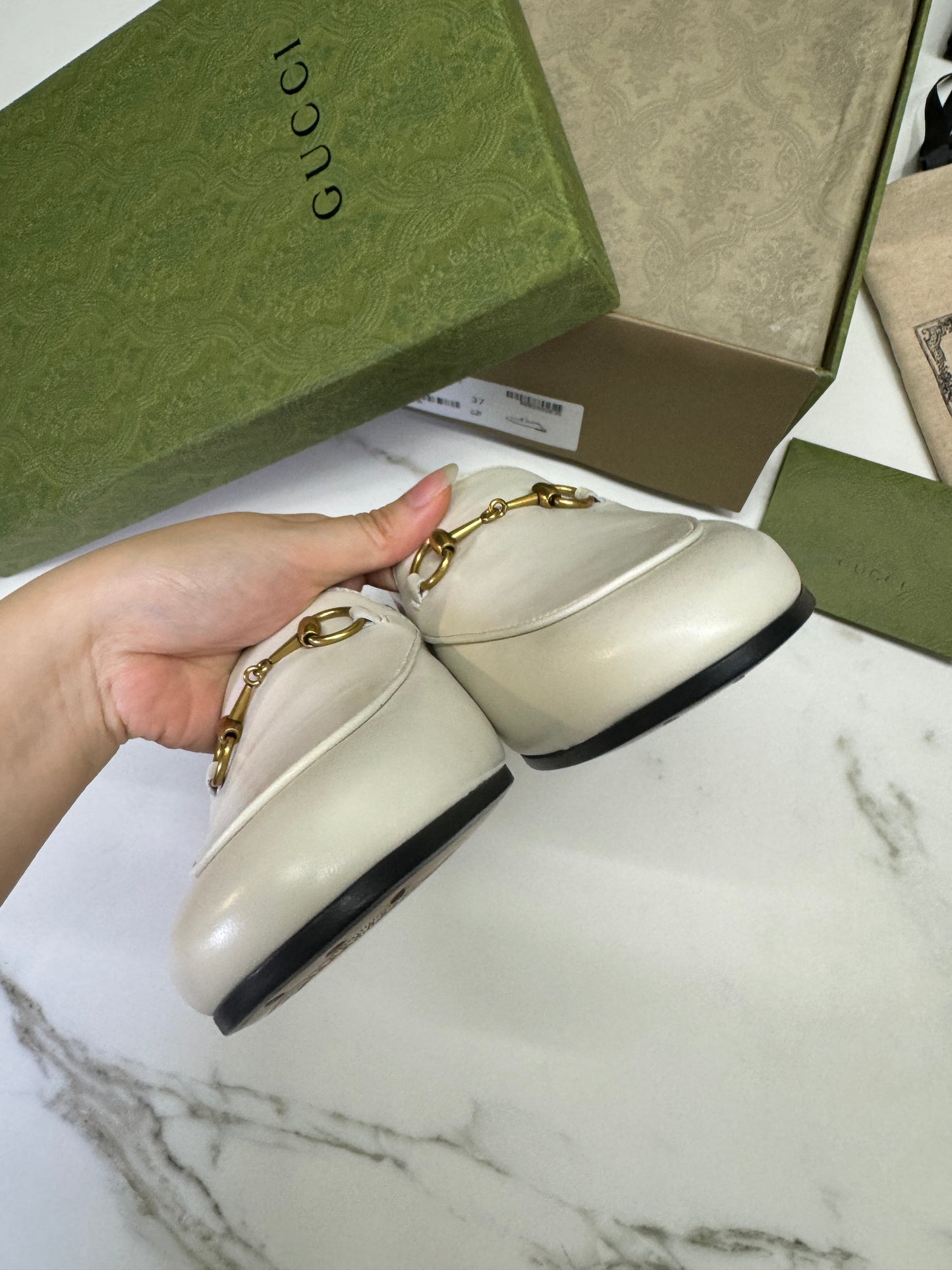 GUCCI Loafers 踩跟樂福鞋 奶白色