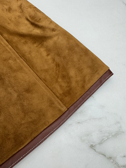 MIU MIU 麂皮拼皮邊短裙