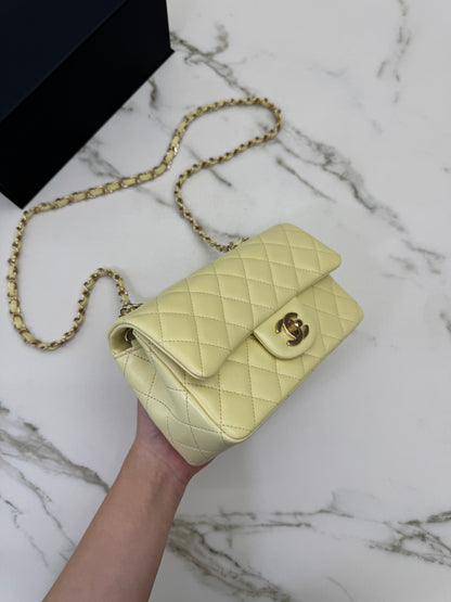 CHANEL Mini CF20 25S小雞黃 Lambskin