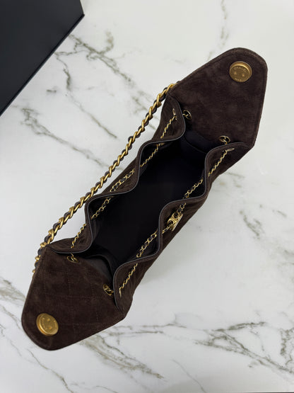 CHANEL 25Bag 麂皮深棕色 Small