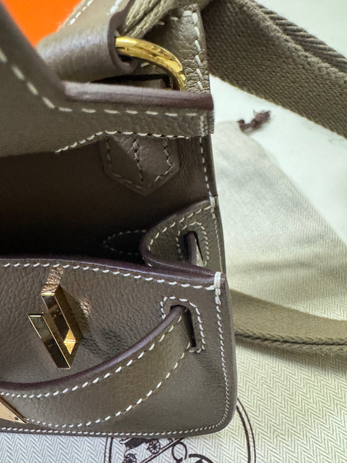 HERMES Jypsiere Mini 大象灰 金扣 evercolor 18 etoupe GHW