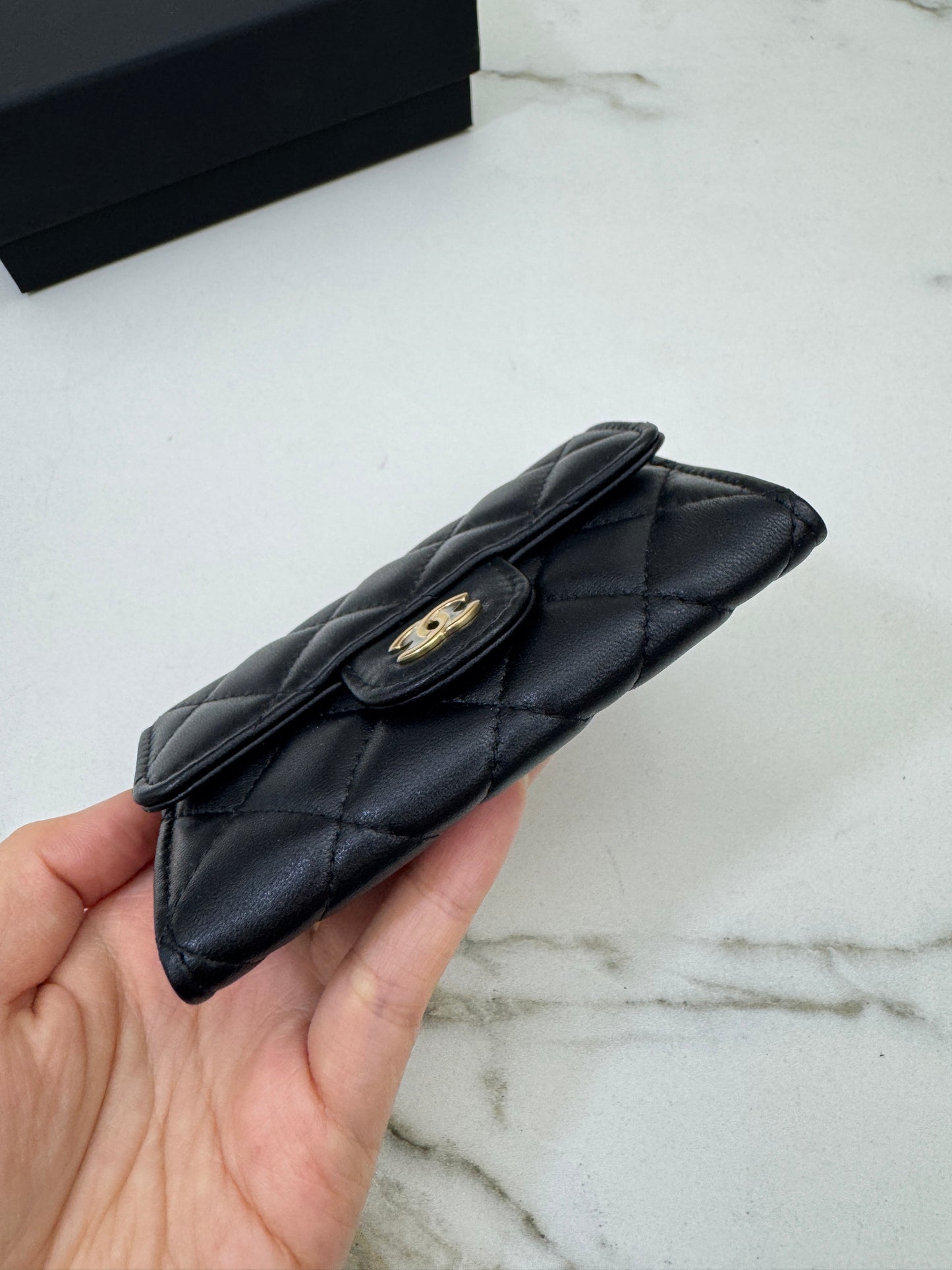 CHANEL CF Cardholder 羊皮黑金